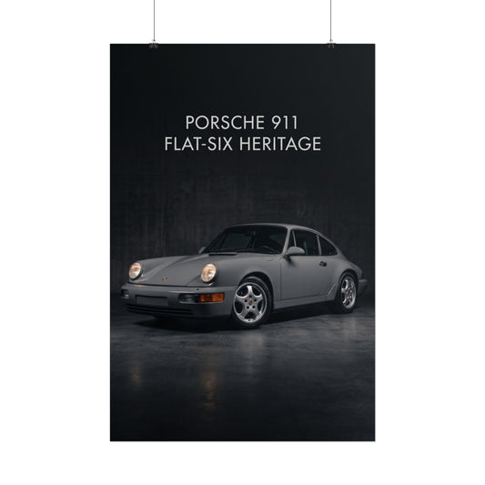 Porsche 911 (964) Flat-Six Heritage Rolled Poster