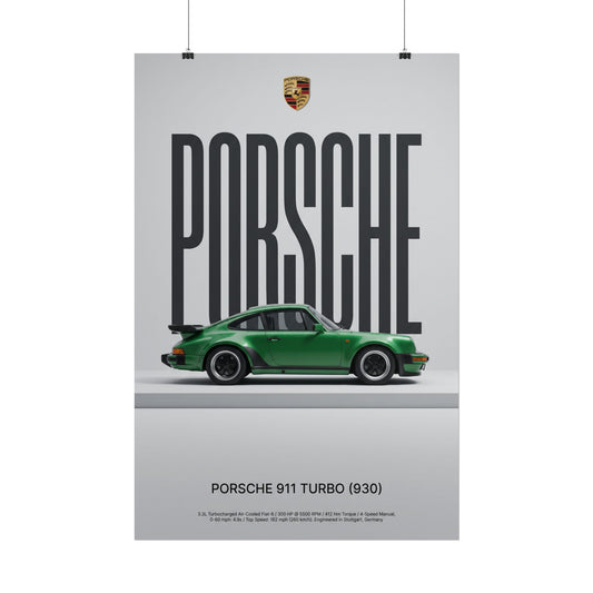 Porsche 911 Turbo 930 Minimalist Art Print — Automotive Art Poster