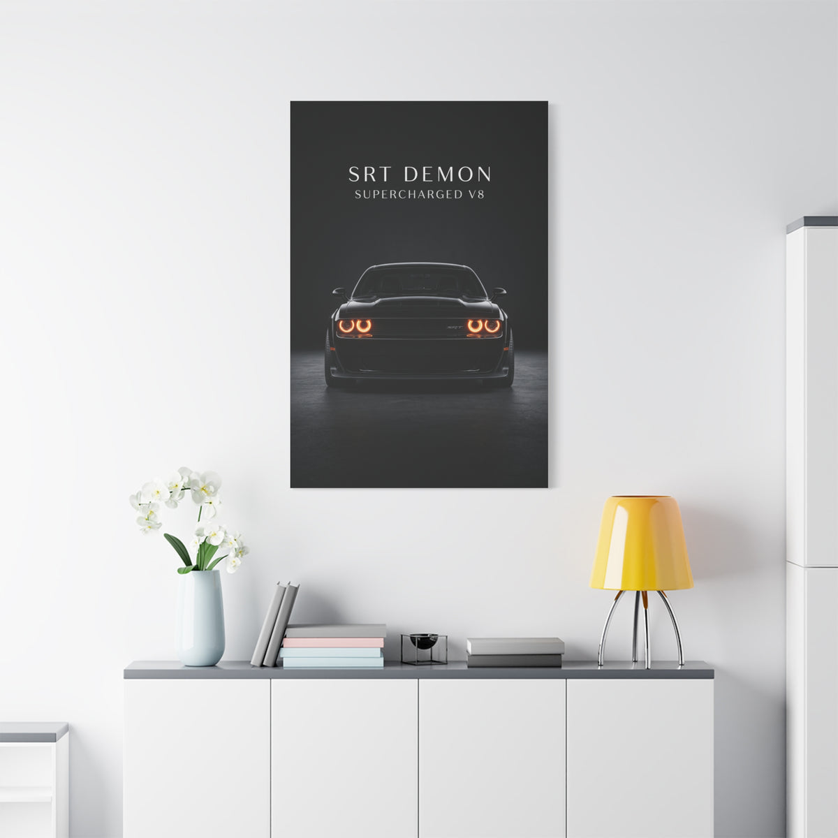 SRT Demon Supercharged V8 Muscle Car Matte Canvas Wall Art