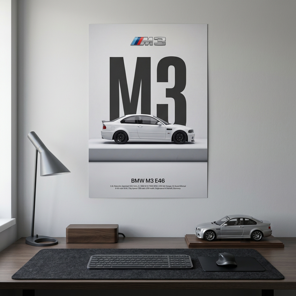 BMW M3 E46 Minimalist Art Print — Automotive Art Poster
