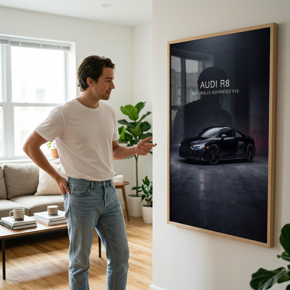 Audi R8 Naturally Aspirated V10 Sports Car Framed Fine Art Print