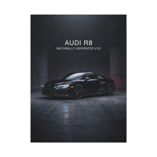Audi R8 Naturally Aspirated V10 Sports Car Matte Canvas Wall Art