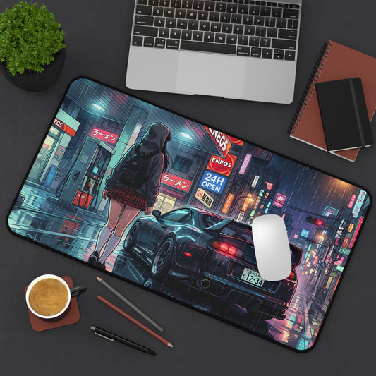 Toyota Supra MK4 Neon Rain Desk Mat
