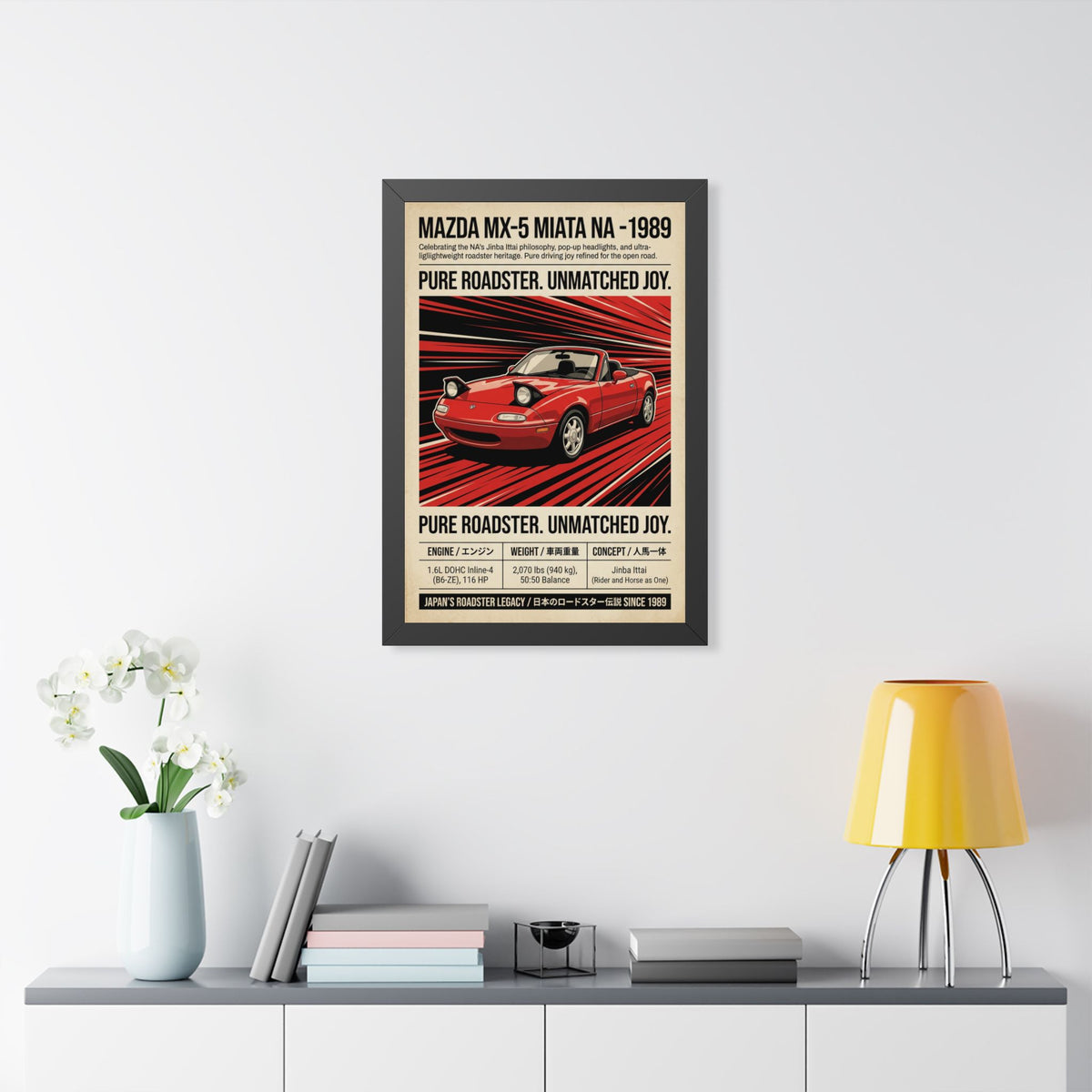 1989 Mazda MX-5 Miata NA Vintage JDM Framed Fine Art Print