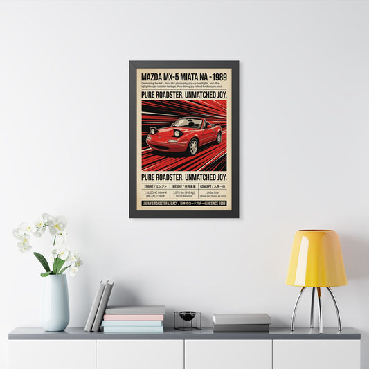 1989 Mazda MX-5 Miata NA Vintage JDM Framed Fine Art Print