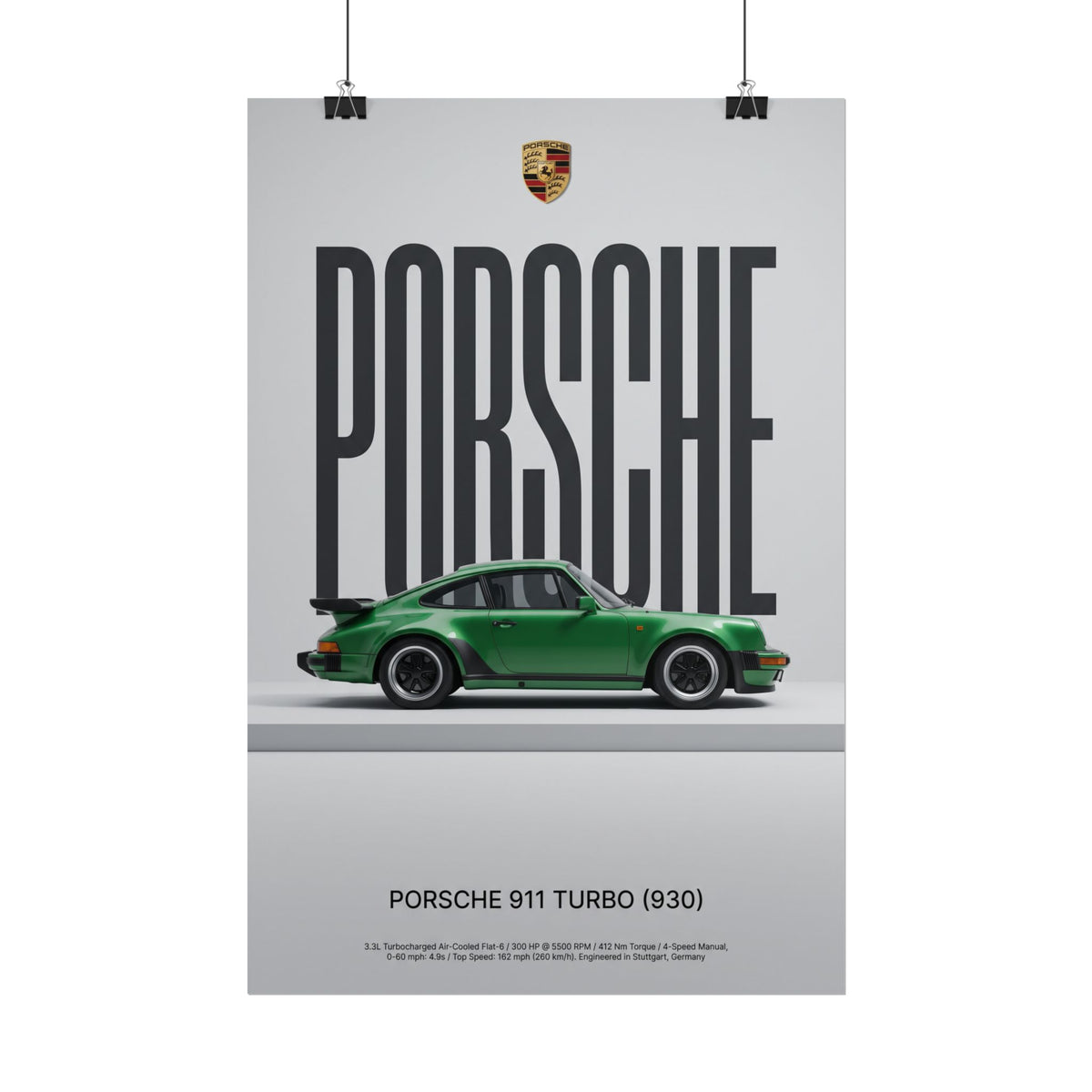 Porsche 911 Turbo 930 Minimalist Art Print — Automotive Art Poster