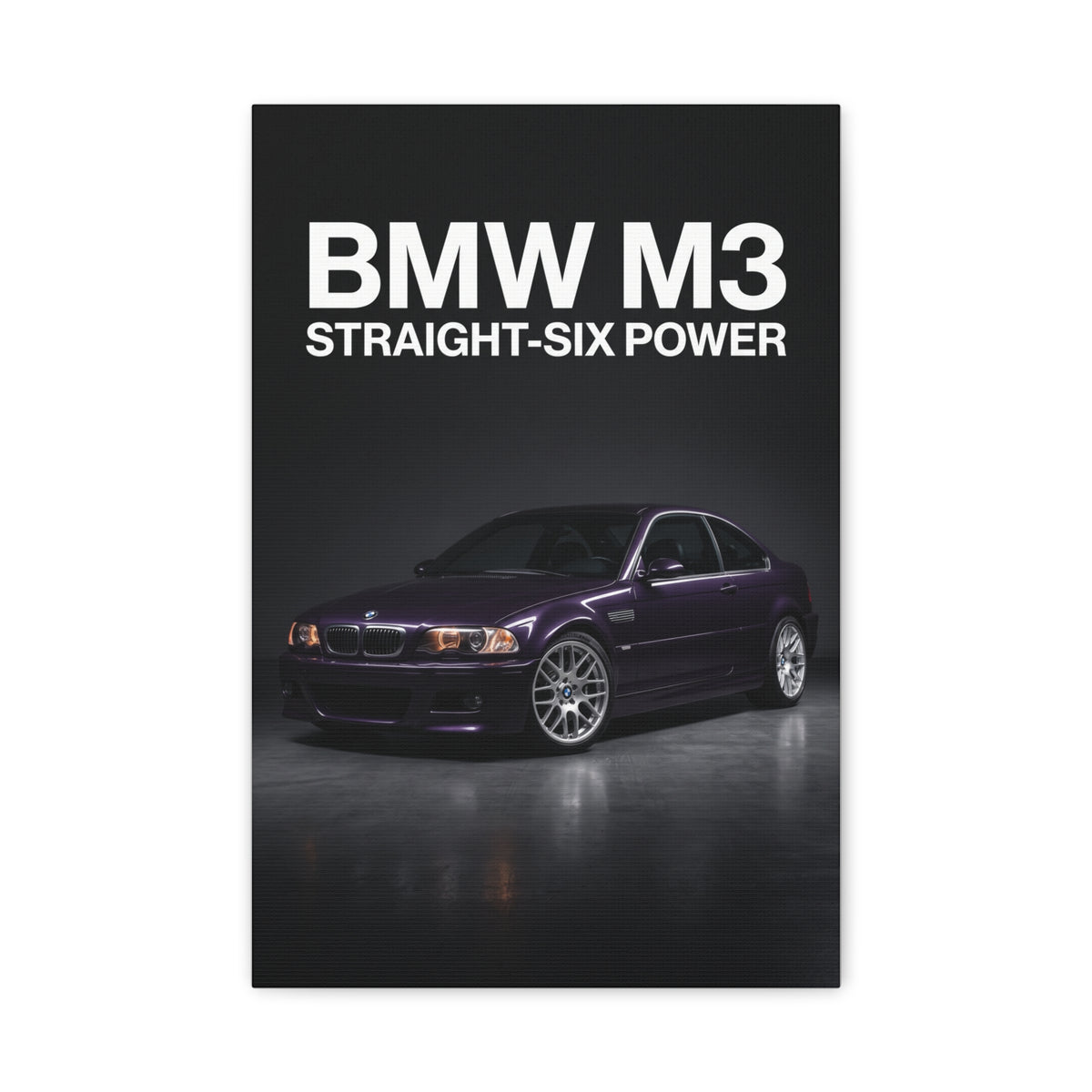 BMW M3 E46 Straight-Six Power Matte Canvas Wall Art
