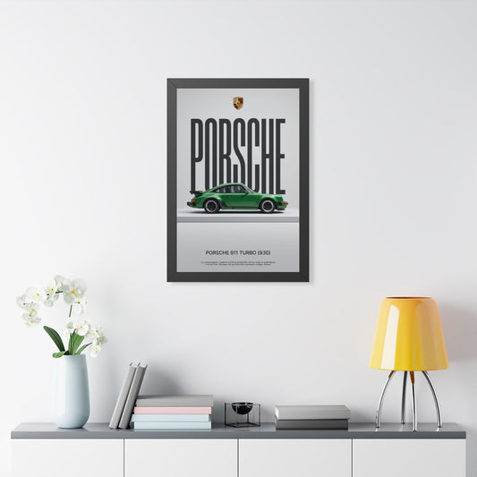 Porsche 911 Turbo 930 Minimalist Wall Art — Automotive Framed Fine Art Print