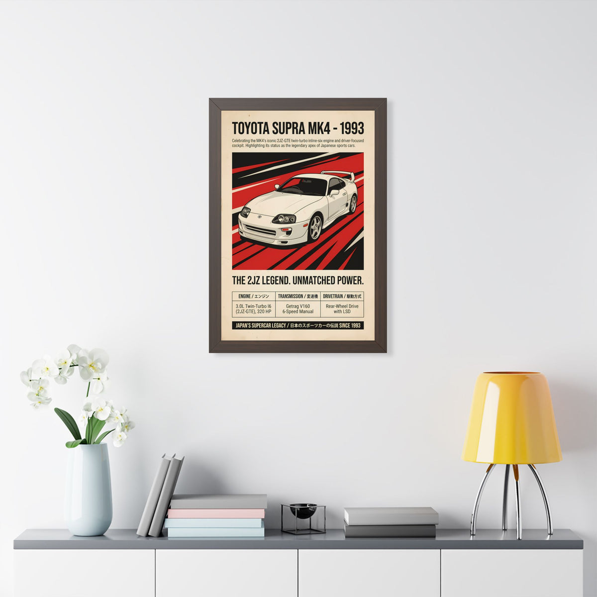 1993 Toyota Supra MK4 Vintage JDM Framed Fine Art Print