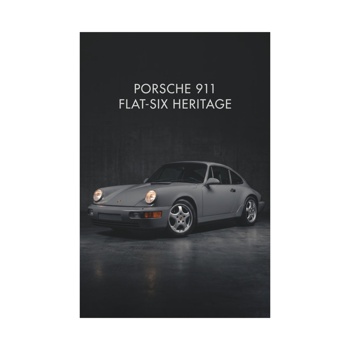 Porsche 911 (964) Flat-Six Heritage Matte Canvas Wall Art