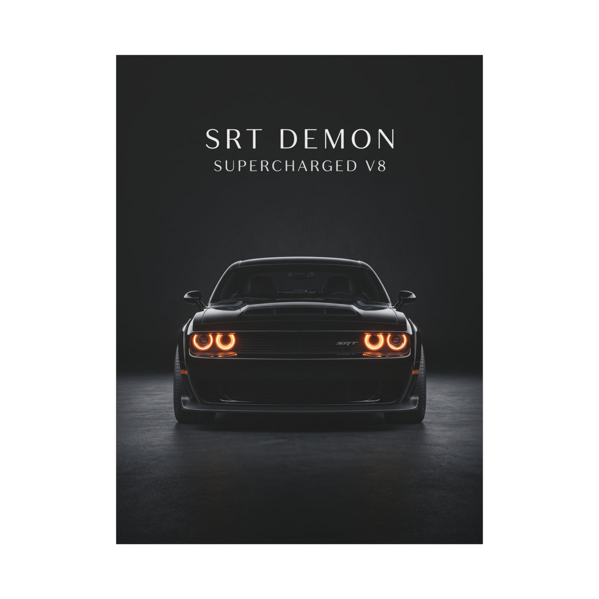 SRT Demon Supercharged V8 Muscle Car Matte Canvas Wall Art
