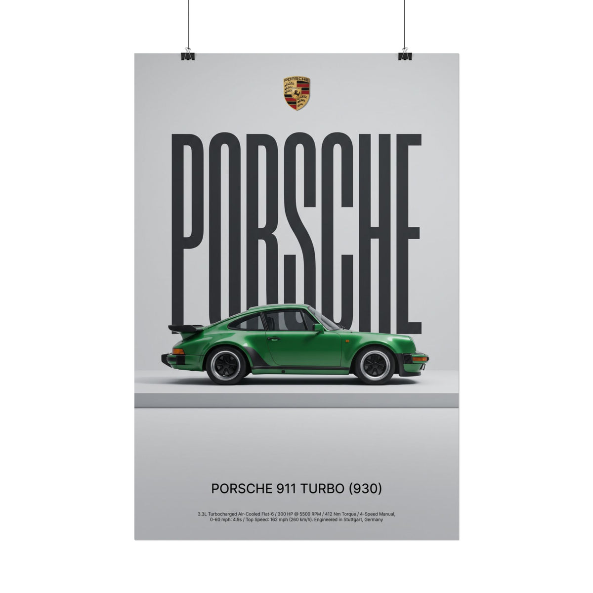 Porsche 911 Turbo 930 Minimalist Art Print — Automotive Art Poster