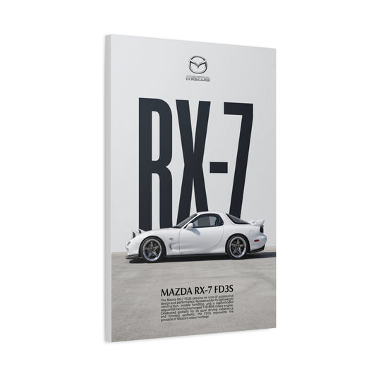 Mazda RX-7 FD3S Minimalist JDM Matte Canvas Wall Art