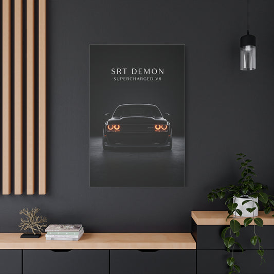 SRT Demon Supercharged V8 Muscle Car Matte Canvas Wall Art