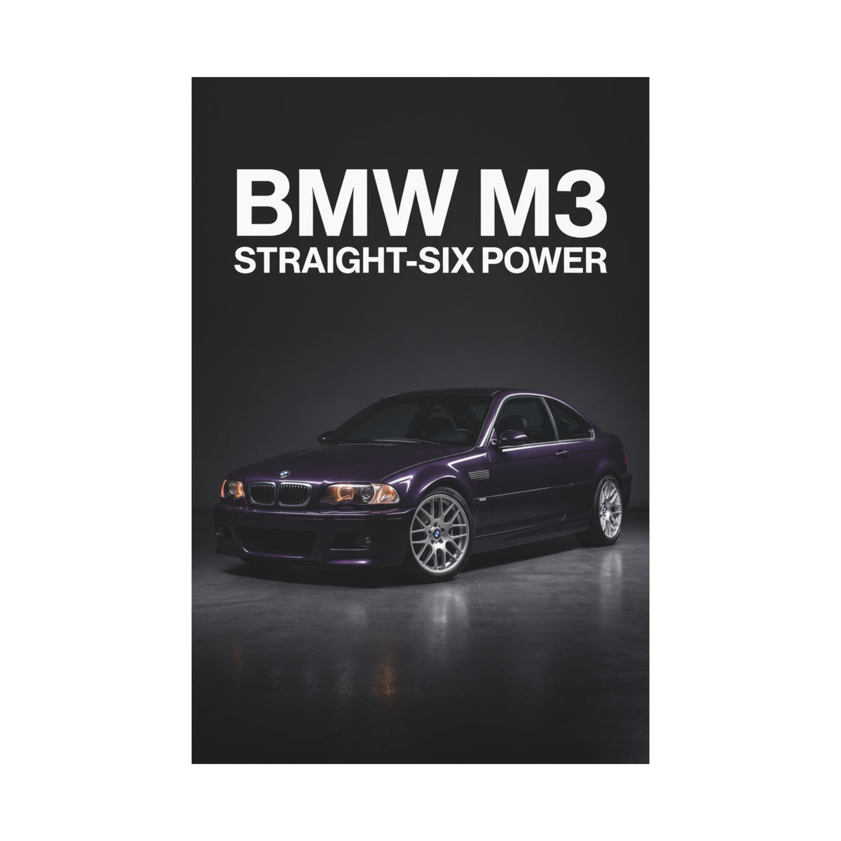 BMW M3 E46 Straight-Six Power Matte Canvas Wall Art