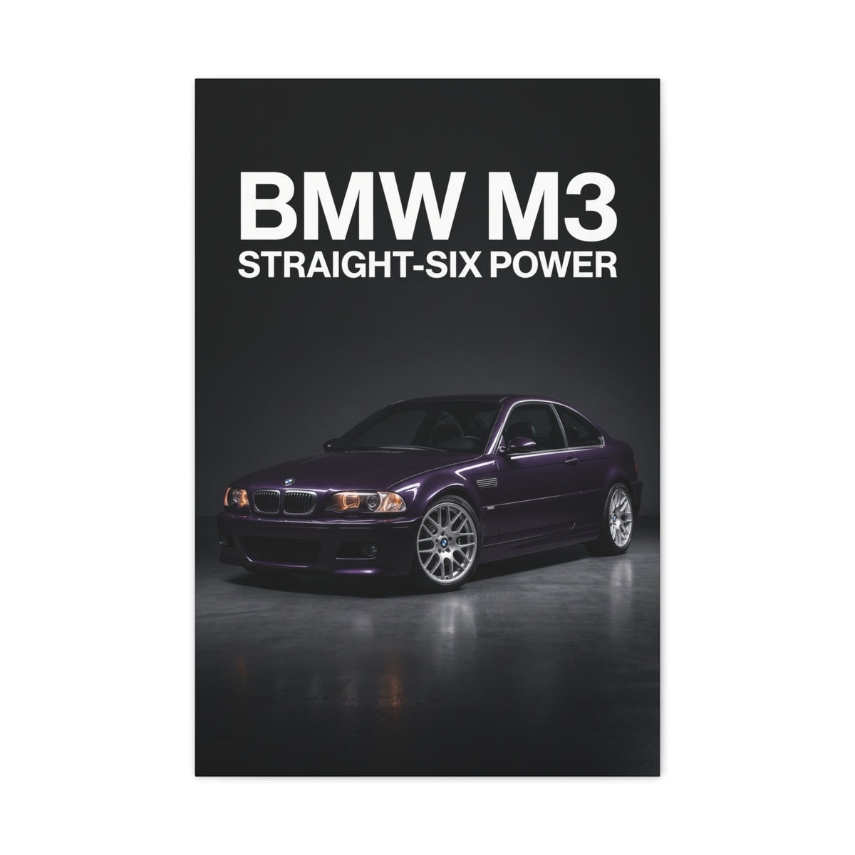 BMW M3 E46 Straight-Six Power Matte Canvas Wall Art