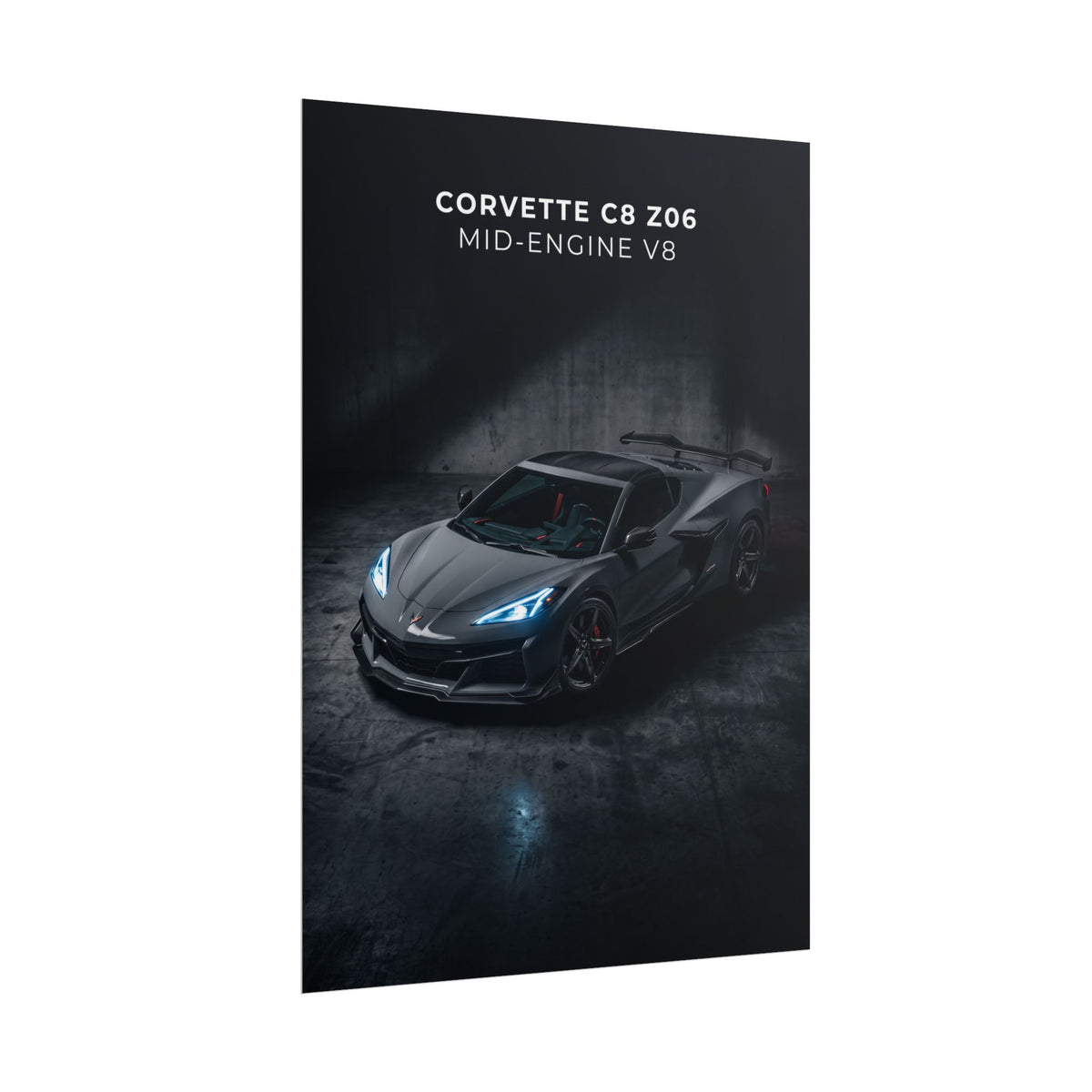 Corvette C8 Z06 Mid‑Engine V8 Sports Car Rolled Poster