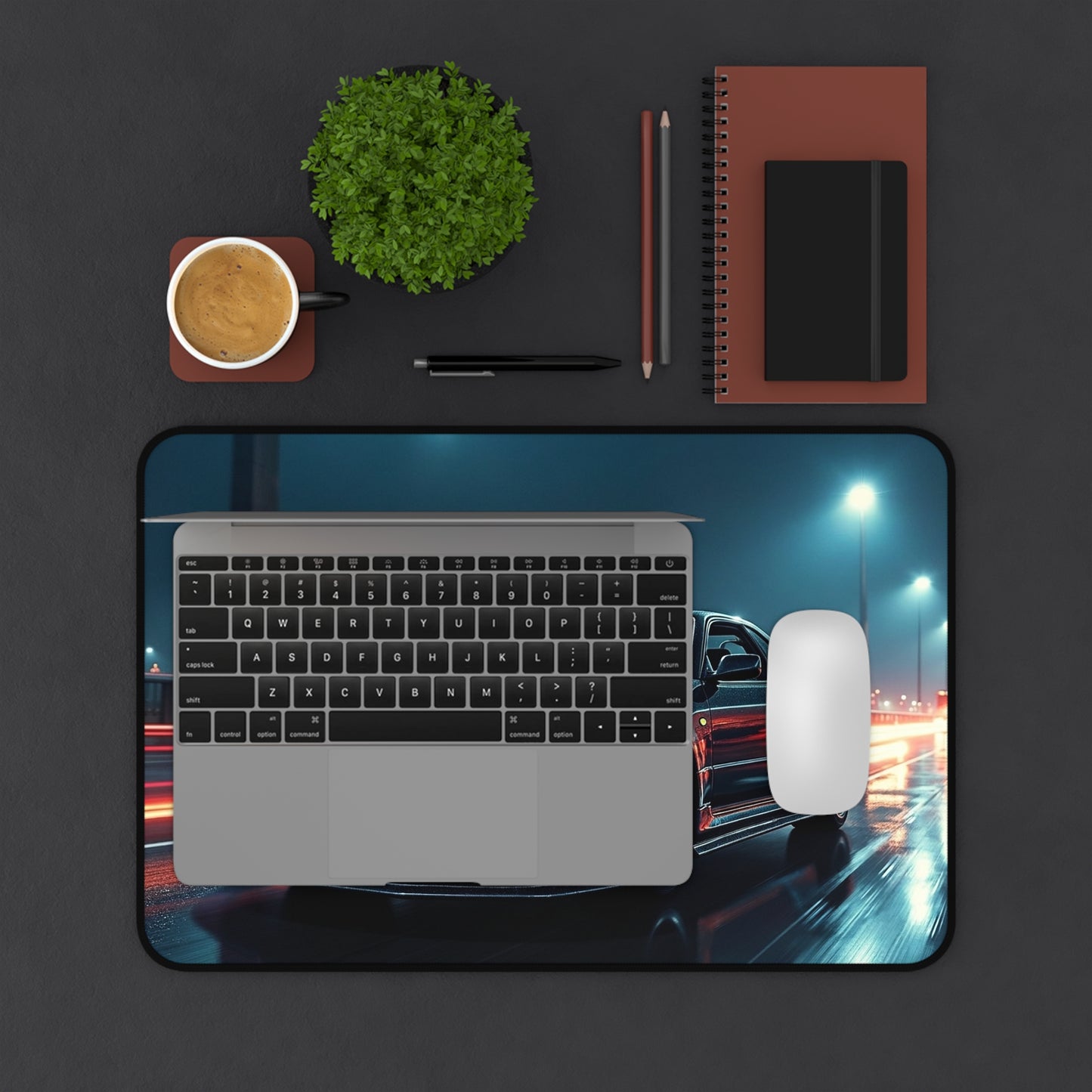 Racing Night Desk Mat — Skyline JDM Car Mouse Pad Japan Auto