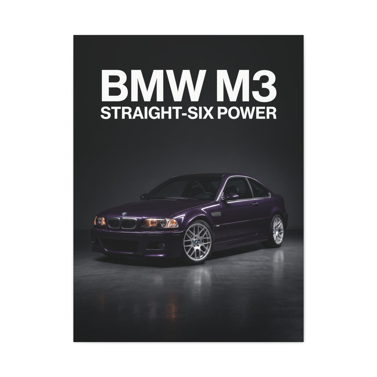 BMW M3 E46 Straight-Six Power Matte Canvas Wall Art
