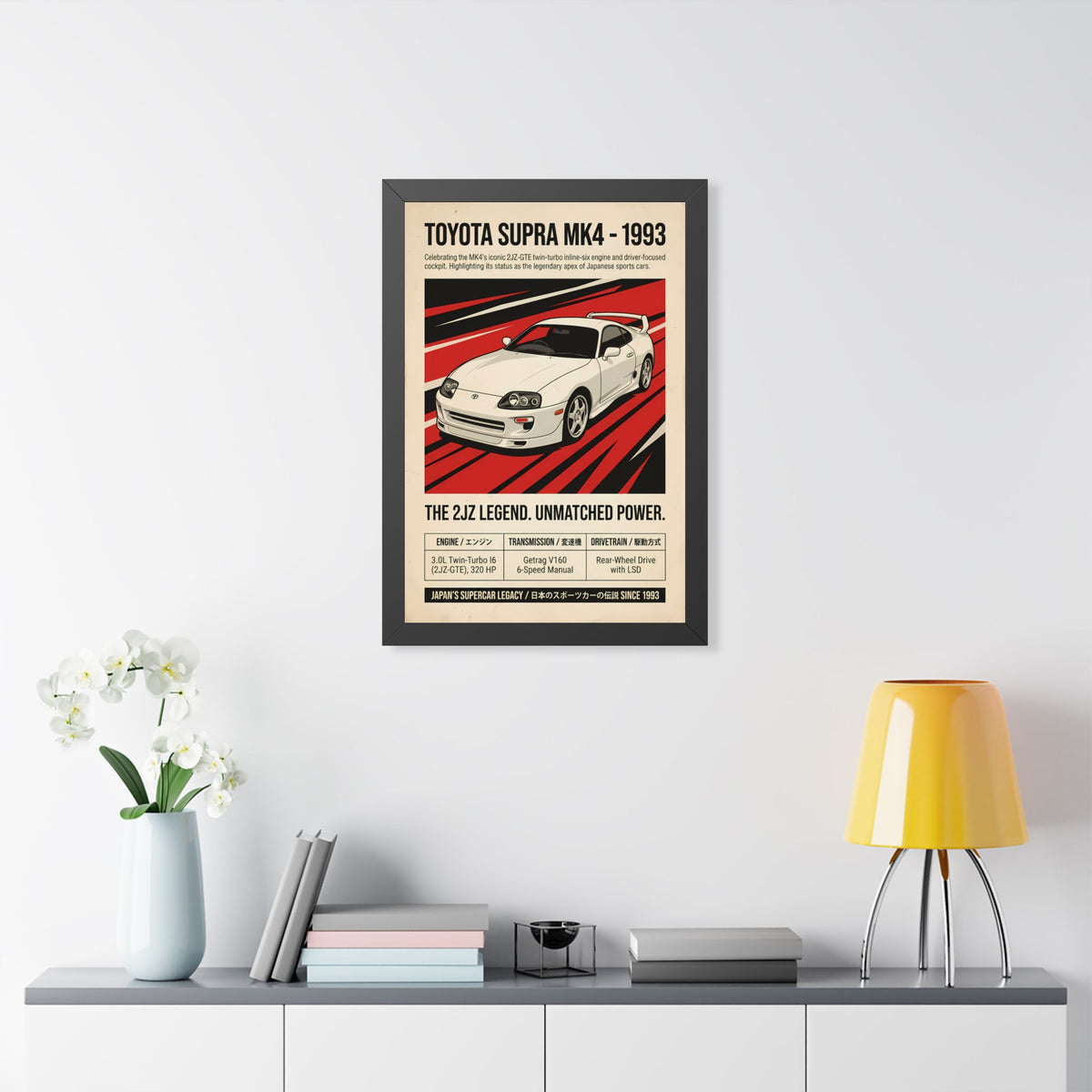 1993 Toyota Supra MK4 Vintage JDM Framed Fine Art Print