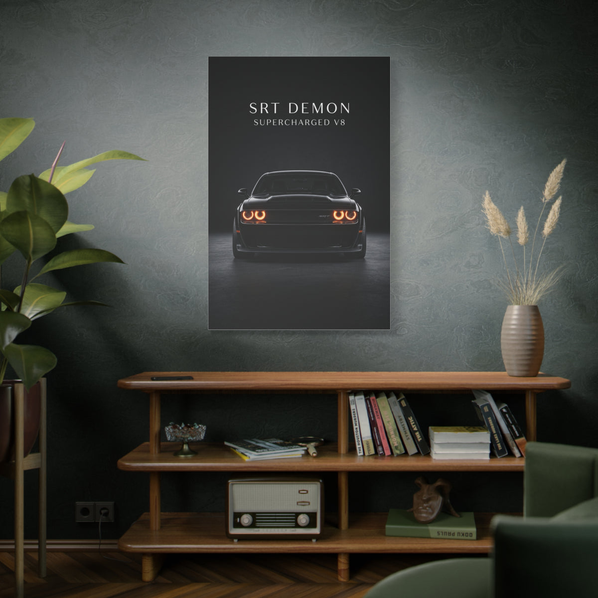 SRT Demon Supercharged V8 Muscle Car Matte Canvas Wall Art