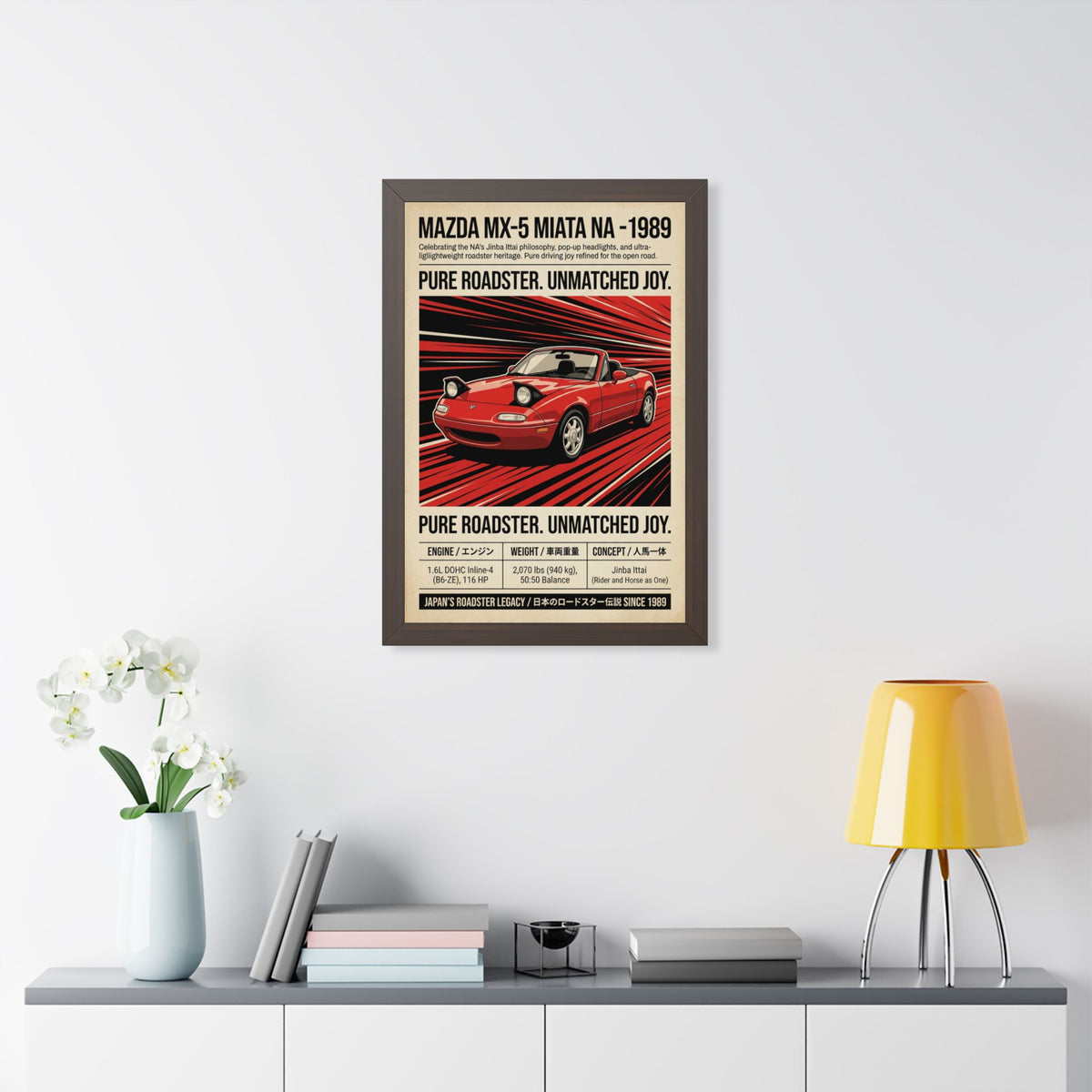 1989 Mazda MX-5 Miata NA Vintage JDM Framed Fine Art Print