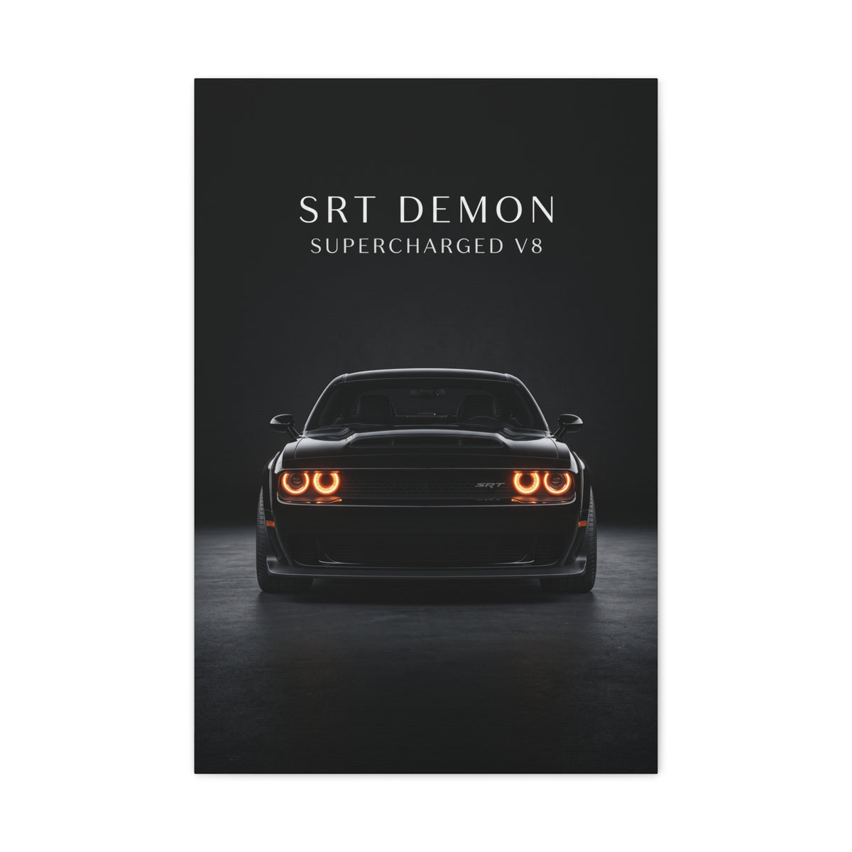SRT Demon Supercharged V8 Muscle Car Matte Canvas Wall Art