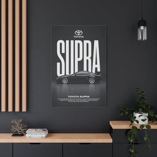 Toyota Supra MK4 Minimalist JDM Matte Canvas Wall Art