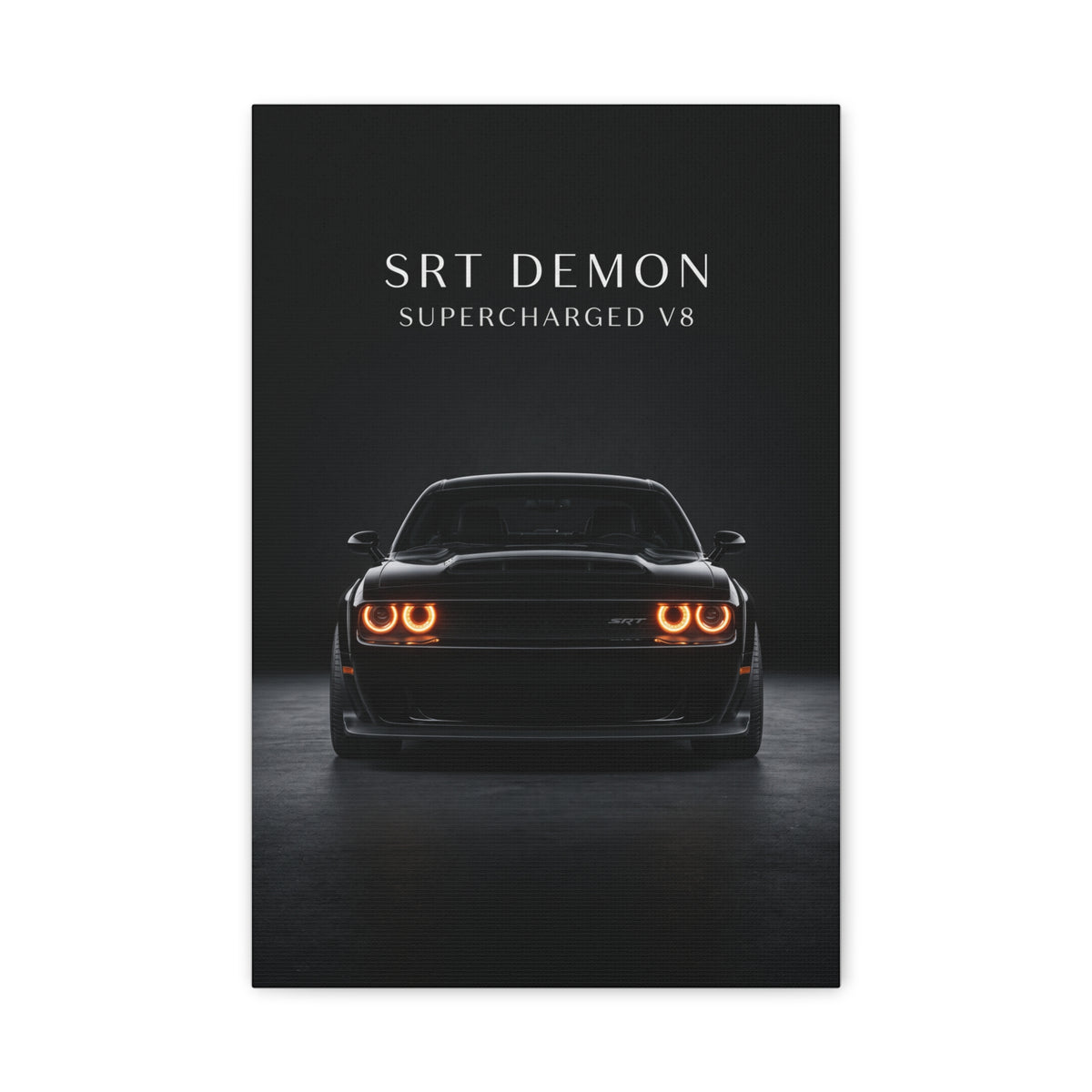 SRT Demon Supercharged V8 Muscle Car Matte Canvas Wall Art