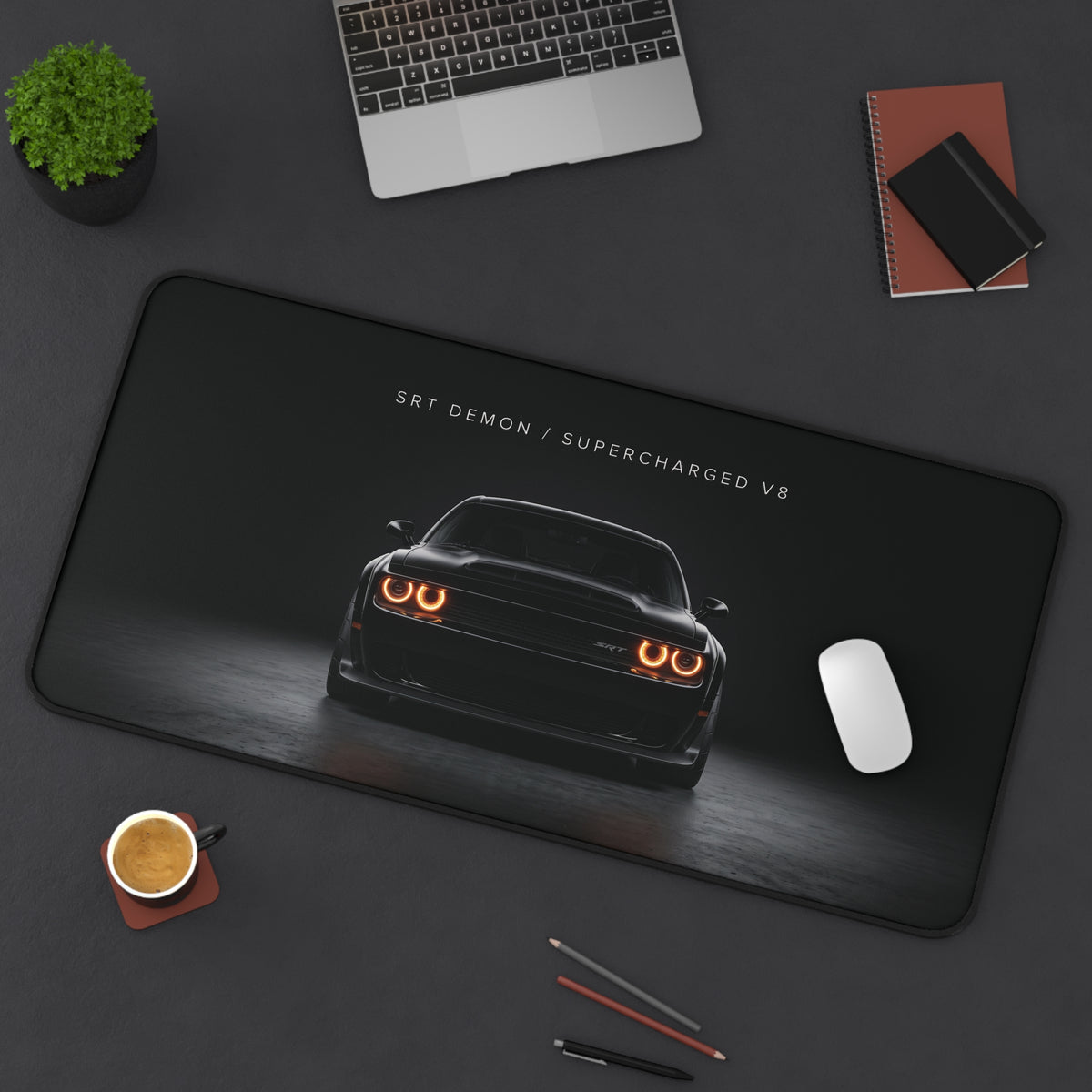 Muscle Car Desk Mat — SRT Demon Supercharged V8 Gaming Mouse Pad