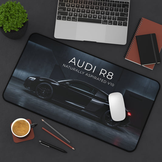 Audi R8 Black Sport Desk Mat – Naturally Aspirated V10 Racing Mouse Pad