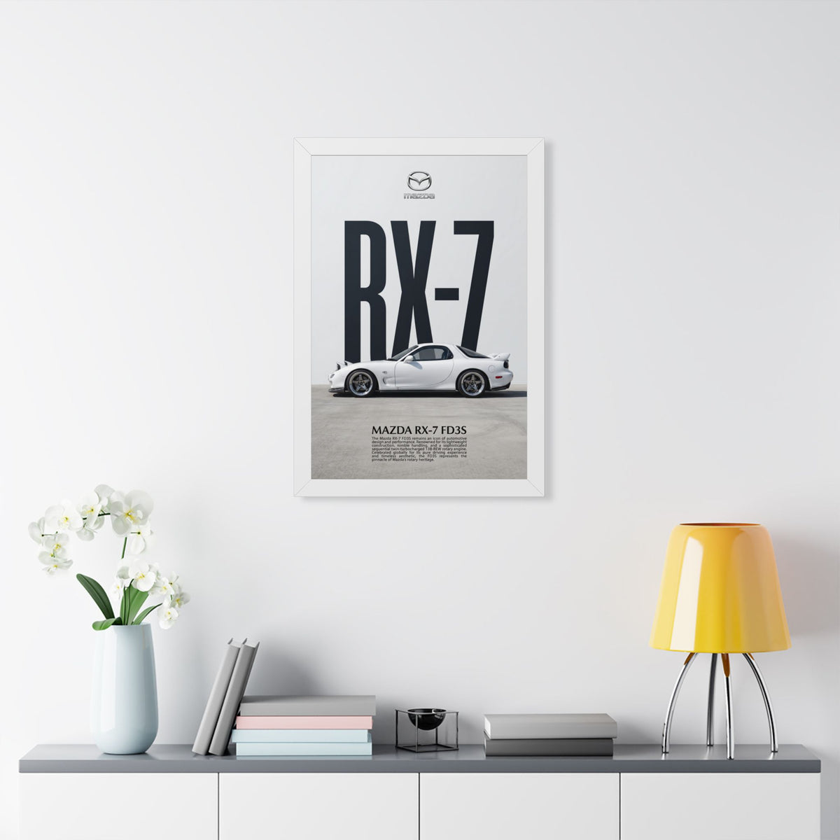 Mazda RX-7 FD3S Minimalist Wall Art — JDM Framed Fine Art Print