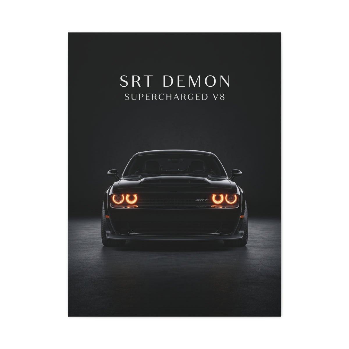 SRT Demon Supercharged V8 Muscle Car Matte Canvas Wall Art