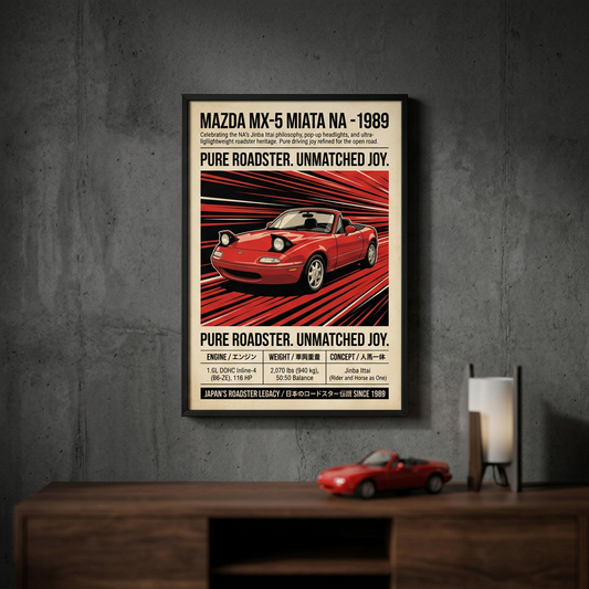 1989 Mazda MX-5 Miata NA Vintage JDM Poster