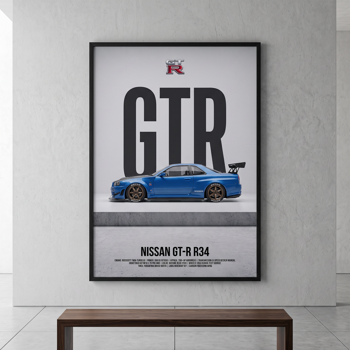 Nissan Skyline GT-R R34 Minimalist Art Print — JDM Art Poster