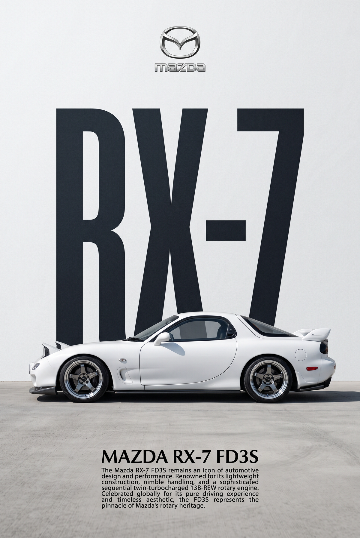 Mazda RX-7 FD3S Minimalist Art Print — JDM Art Poster