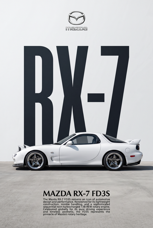 Mazda RX-7 FD3S Minimalist Art Print — JDM Art Poster
