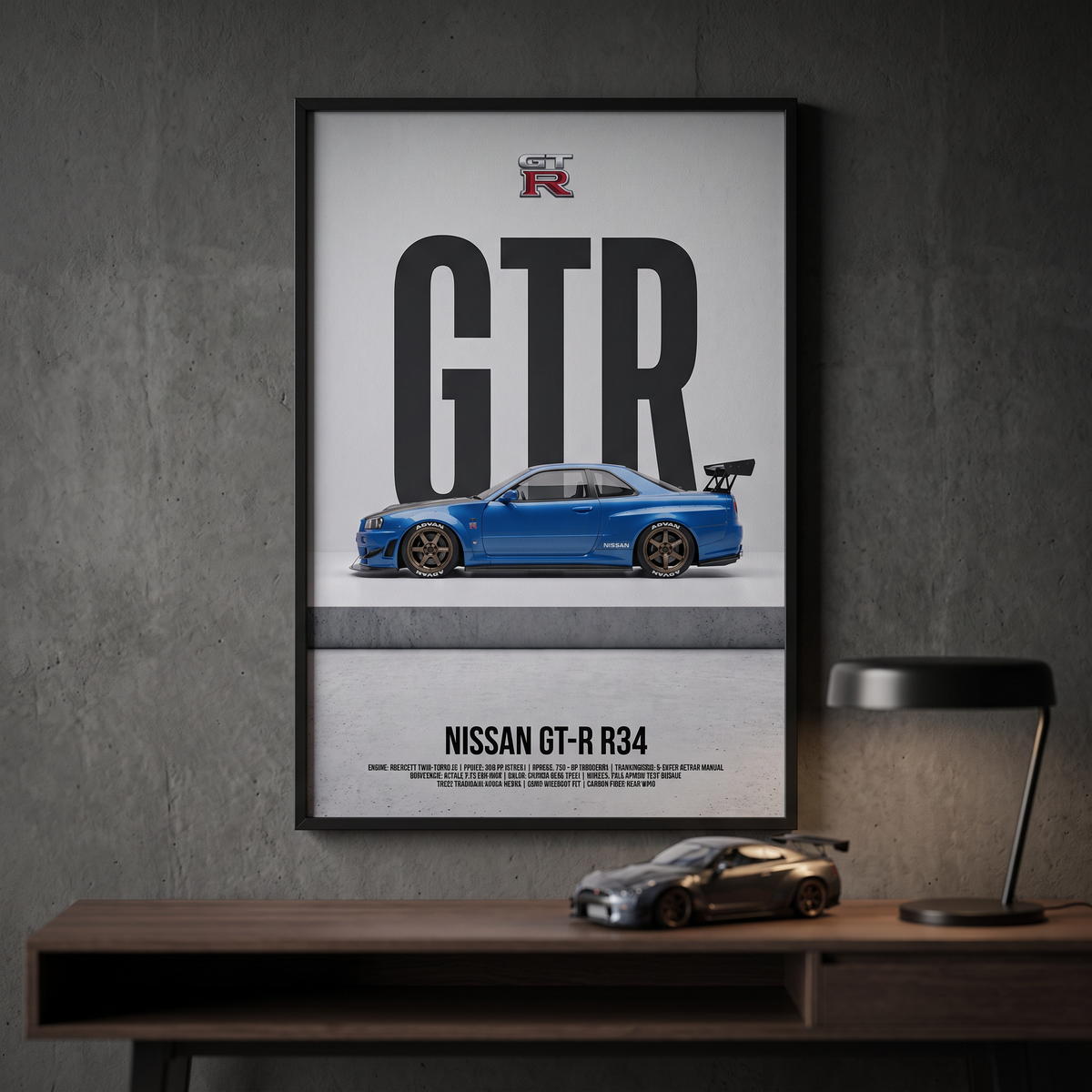 Nissan Skyline GT-R R34 Minimalist Art Print — JDM Art Poster