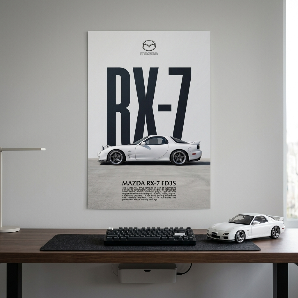 Mazda RX-7 FD3S Minimalist Art Print — JDM Art Poster