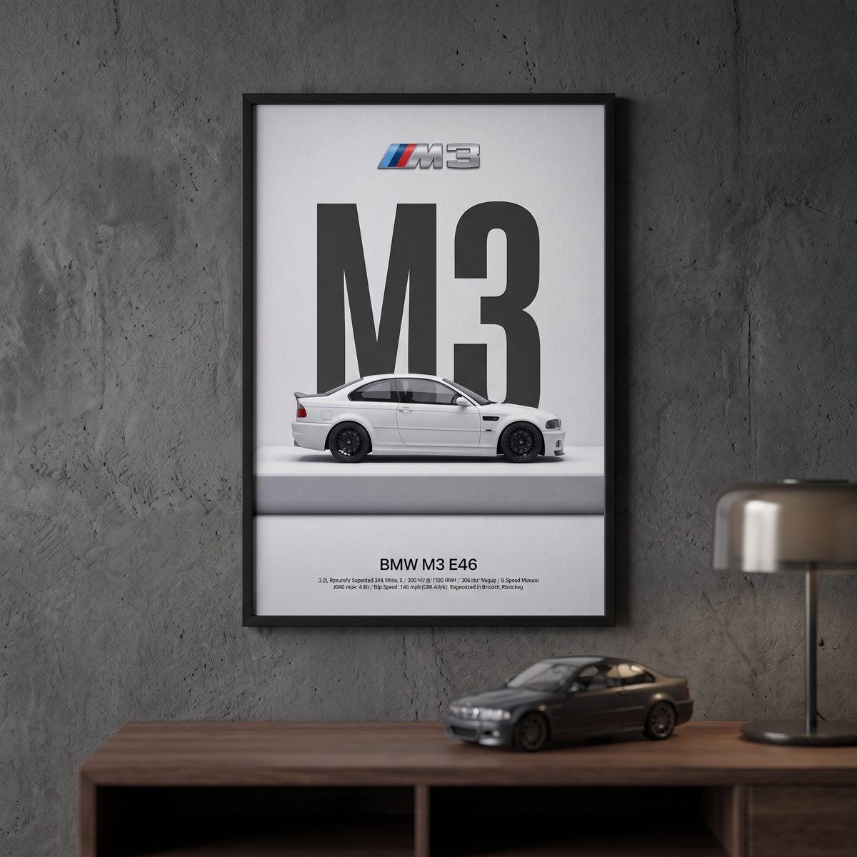 BMW M3 E46 Minimalist Art Print — Automotive Art Poster