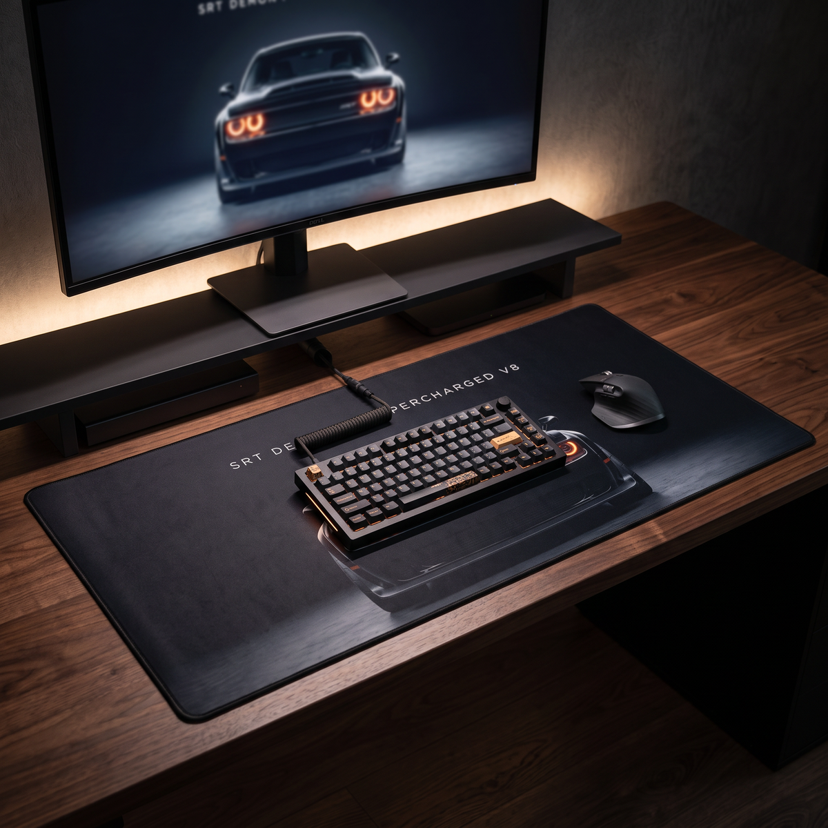 Muscle Car Desk Mat — SRT Demon Supercharged V8 Gaming Mouse Pad