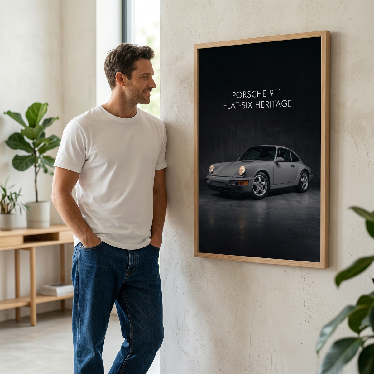 Porsche 911 (964) Flat-Six Heritage Framed Fine Art Print