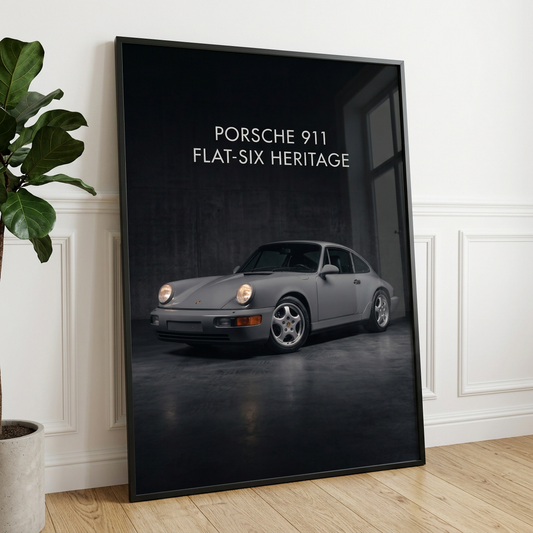 Porsche 911 (964) Flat-Six Heritage Framed Fine Art Print