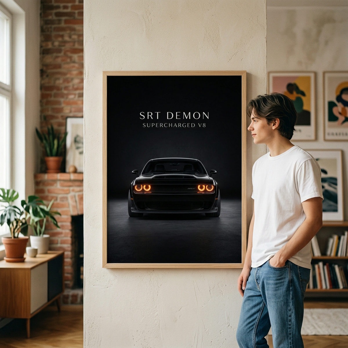 SRT Demon Supercharged V8 Muscle Car Framed Fine Art Print