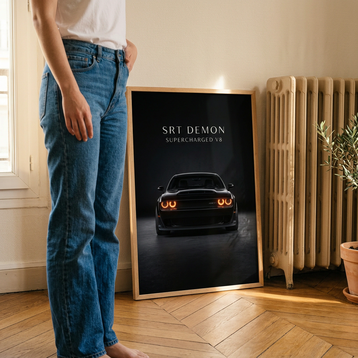 SRT Demon Supercharged V8 Muscle Car Framed Fine Art Print
