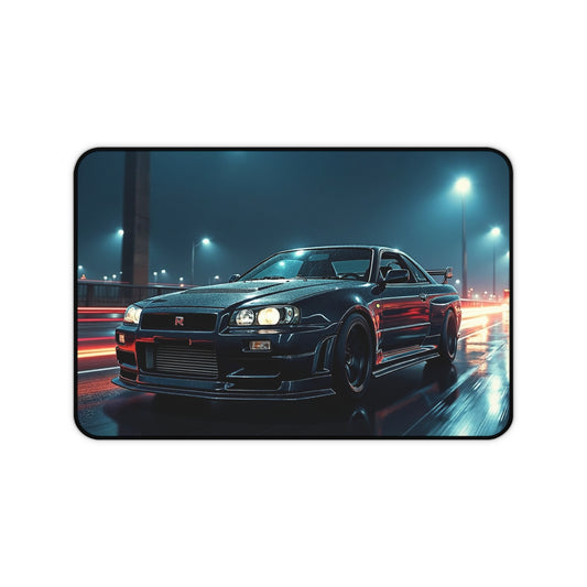 Racing Night Desk Mat — Skyline JDM Car Mouse Pad Japan Auto