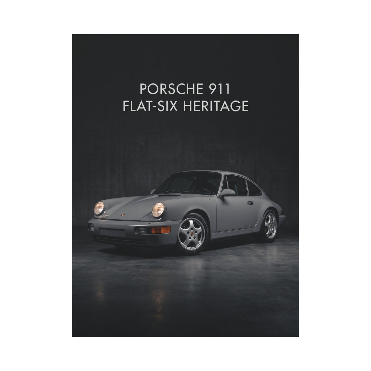 Porsche 911 (964) Flat-Six Heritage Matte Canvas Wall Art