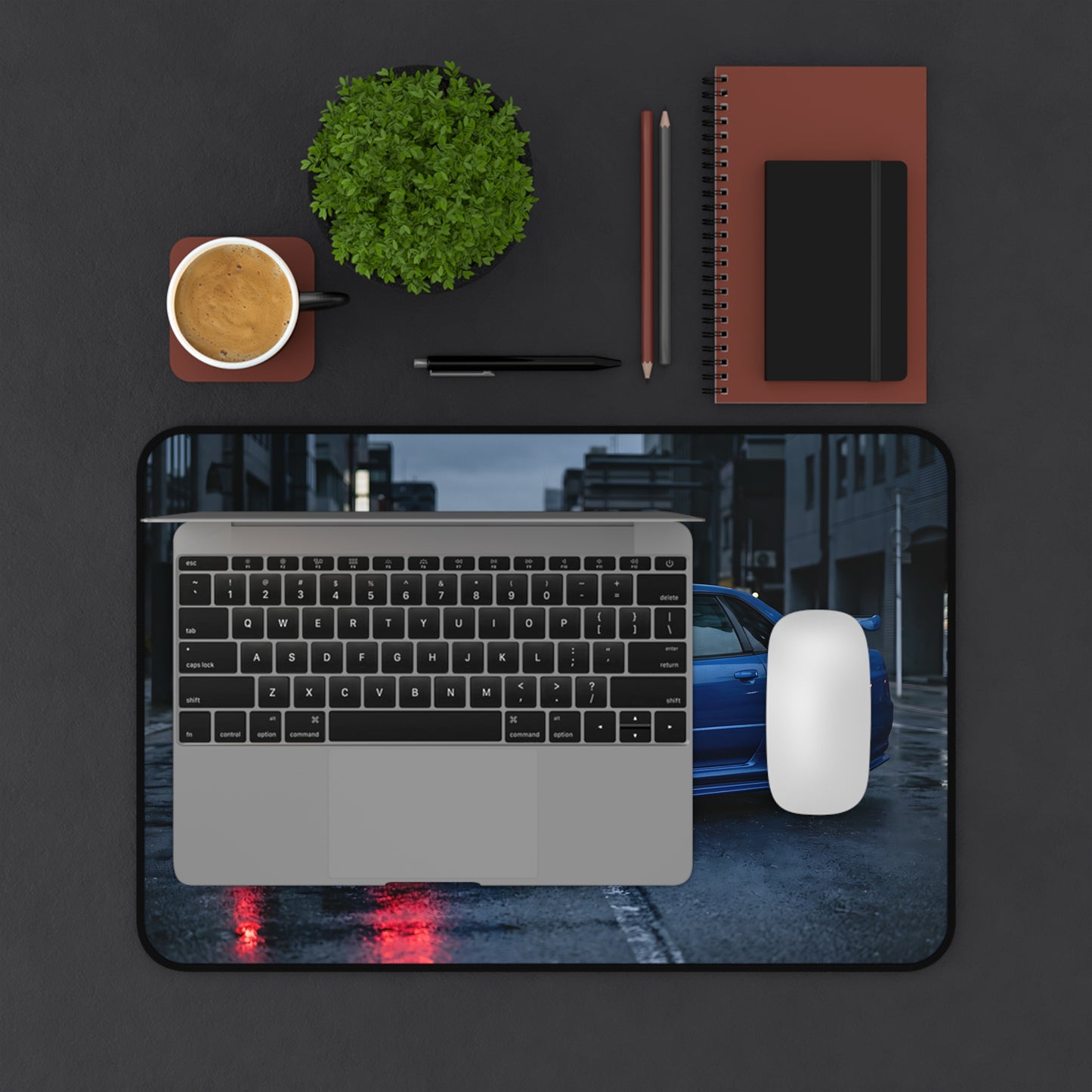Blue Skyline GT-R Desk Mat — Racing Car Mouse Pad for Gamers & Car Enthusiasts
