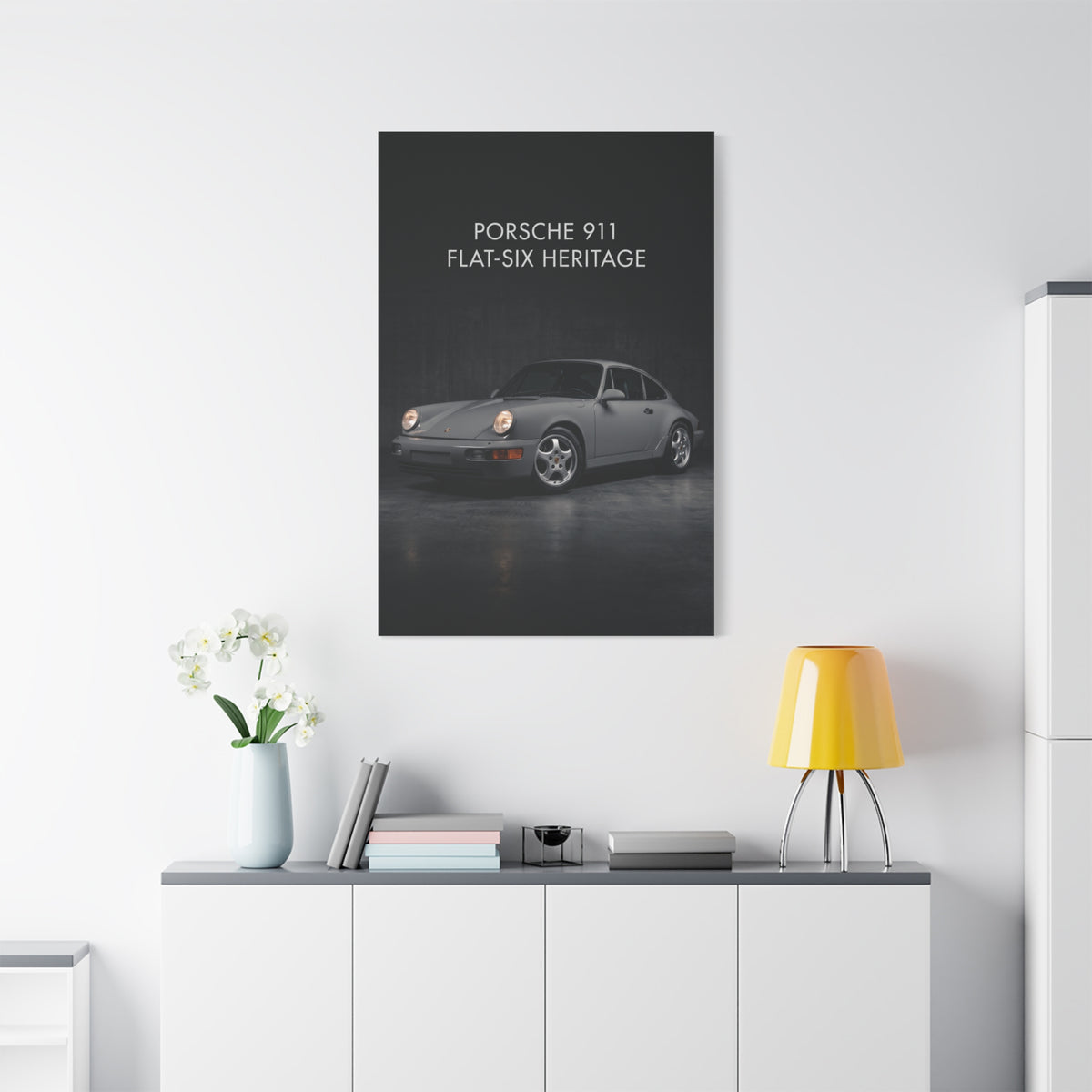 Porsche 911 (964) Flat-Six Heritage Matte Canvas Wall Art