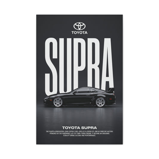 Toyota Supra MK4 Minimalist JDM Matte Canvas Wall Art